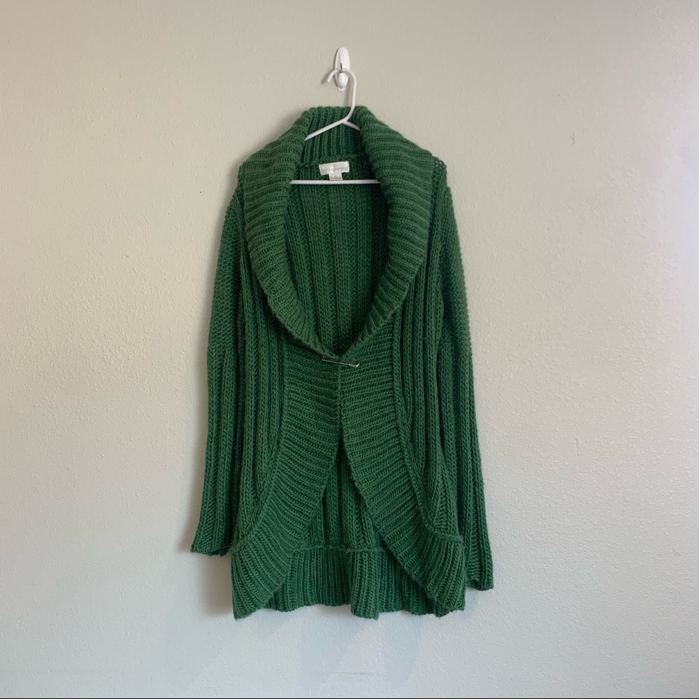 Soft surroundings open front long lined cardigan sweater size Medium